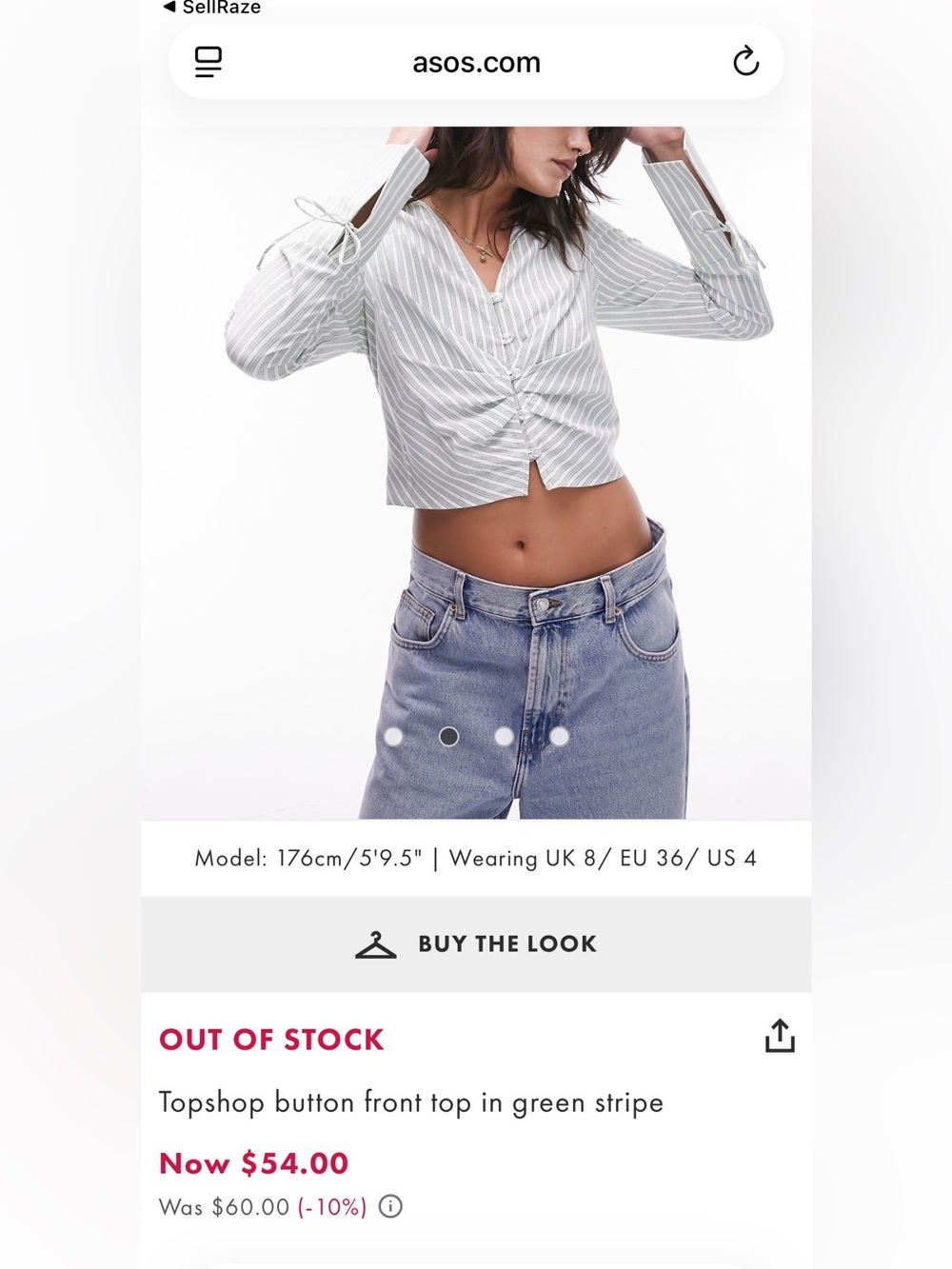 Topshop Striped Bell Sleeve Crop Blouse